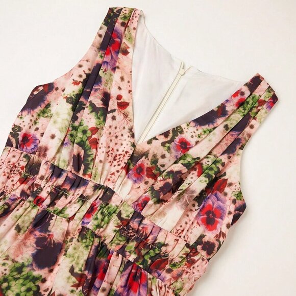 Multicolor Boho Women's Summer Waist-Defining Printed Floral Mini Dress - Picture 4 of 12